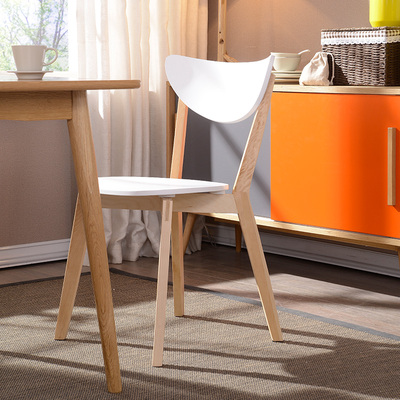 叶叶北欧实木餐椅现代简约休闲靠背书桌椅子原木餐桌椅